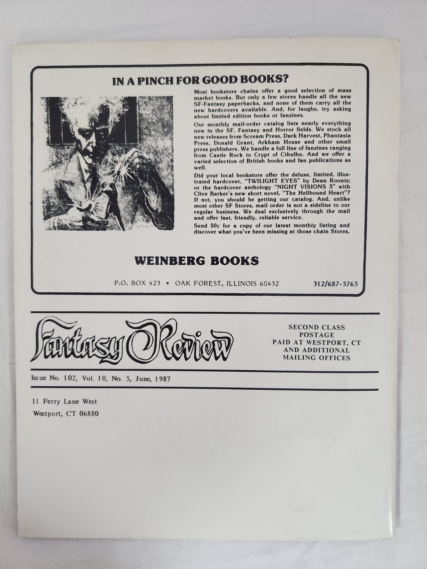 1987 - Fantasy review issue 102, Vol.10, No.5 - VG+