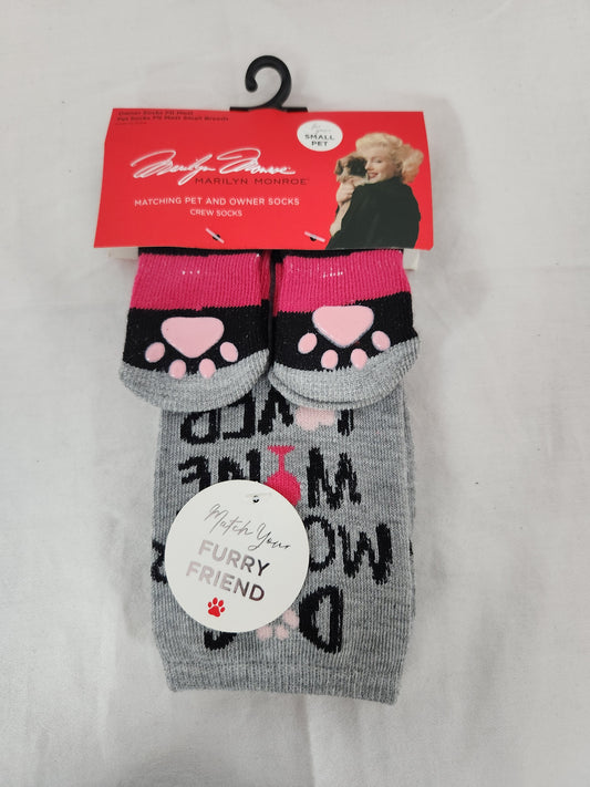 Marilyn Monroe Matching Pet and Owner Crew Socks (small pet)