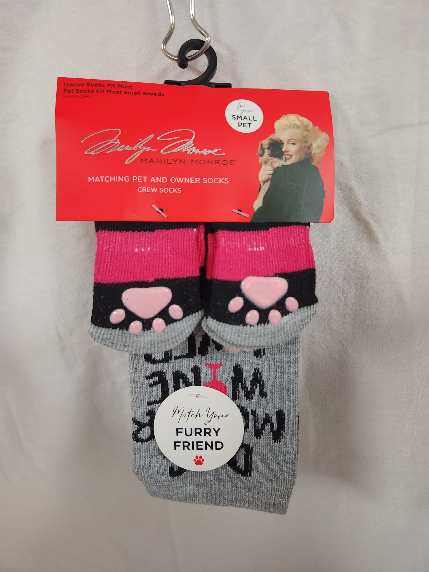 Marilyn Monroe Matching Pet and Owner Crew Socks (small pet)