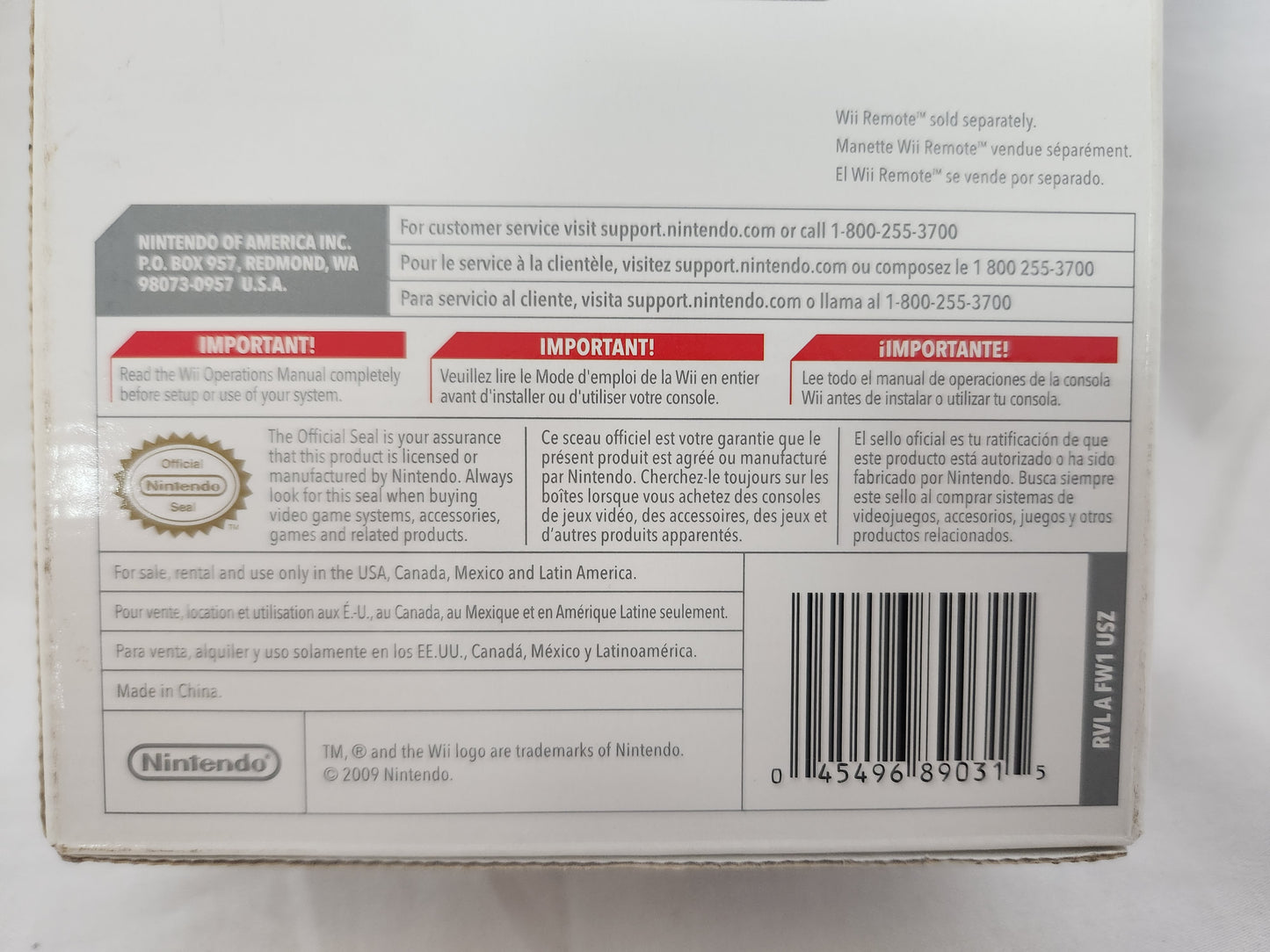 Genuine Official Nintendo Wii White Nunchuck