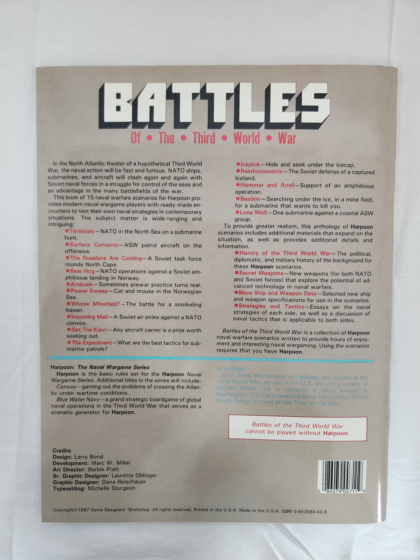 1987 - GDW Harpoon Battles of the Third World War VG+