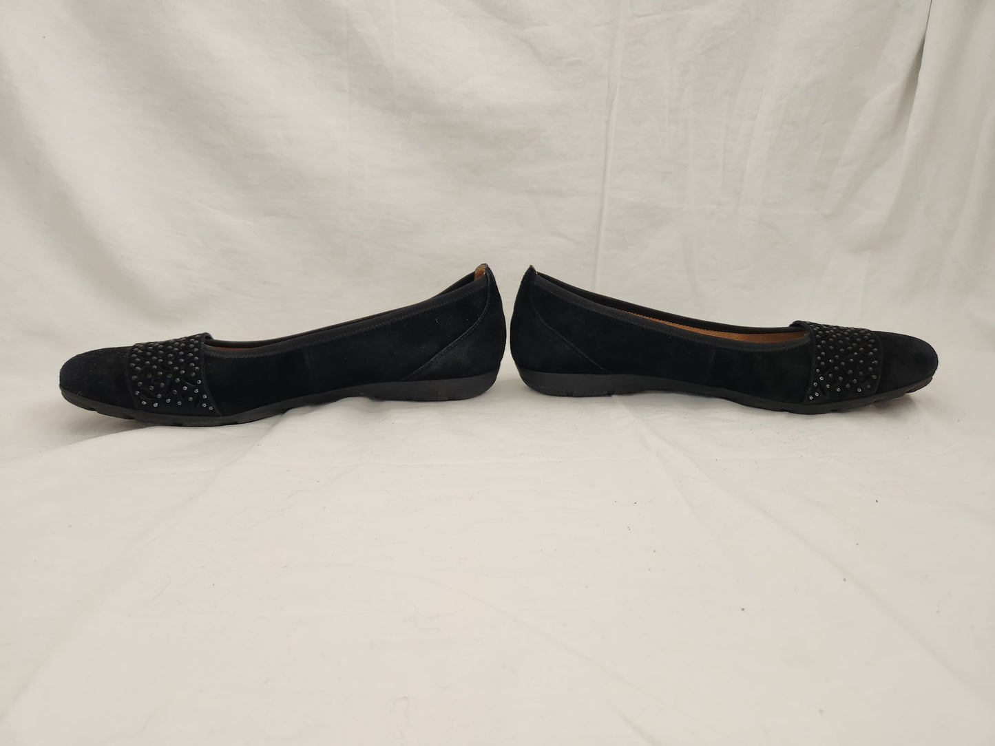 Gabor Hovercraft Black Suede Studded Slip-On Flats - Size: 6