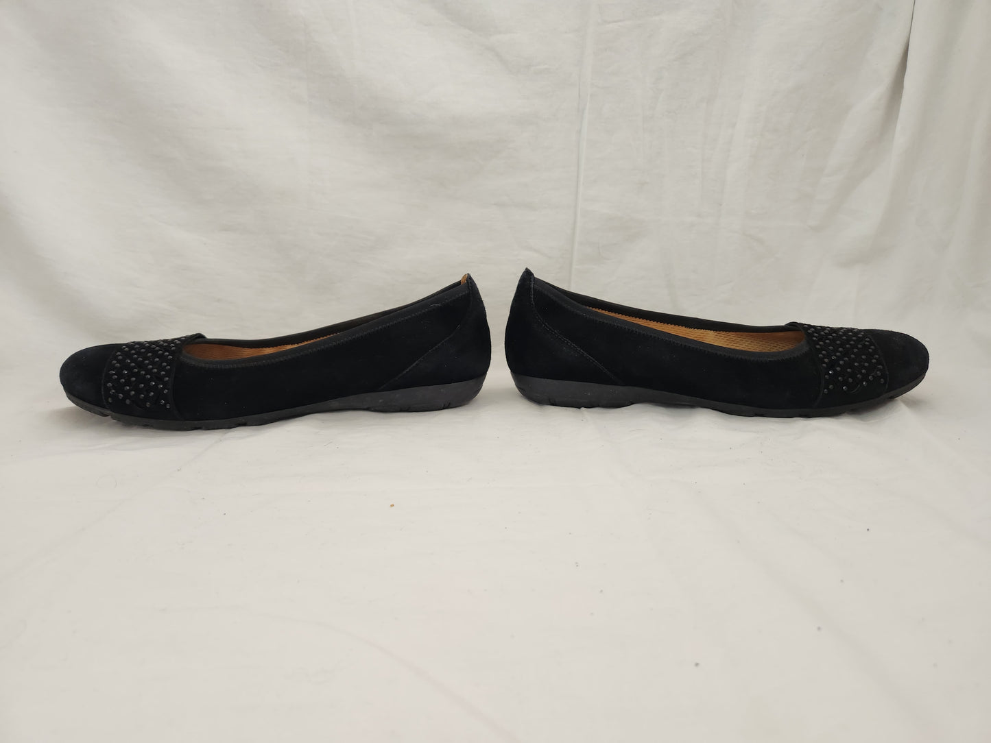 Gabor Hovercraft Black Suede Studded Slip-On Flats - Size: 6