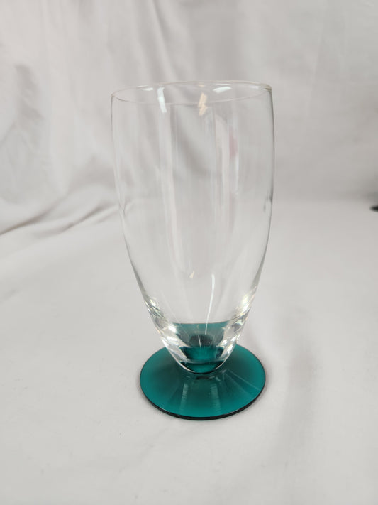 Set of 5 - 5" Juice Glasses with Green Footed Base - 8oz.