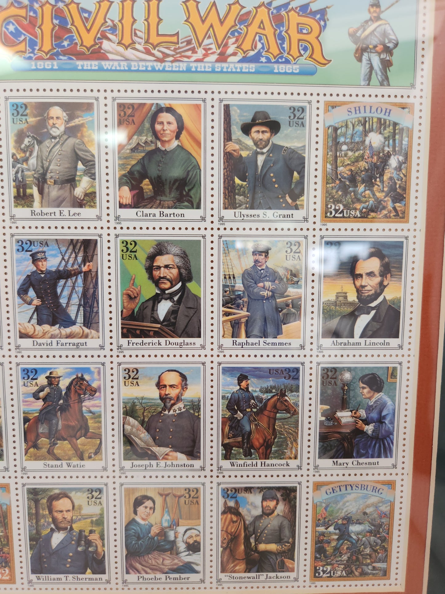 1995 - Framed Civil War Commemorative Stamps