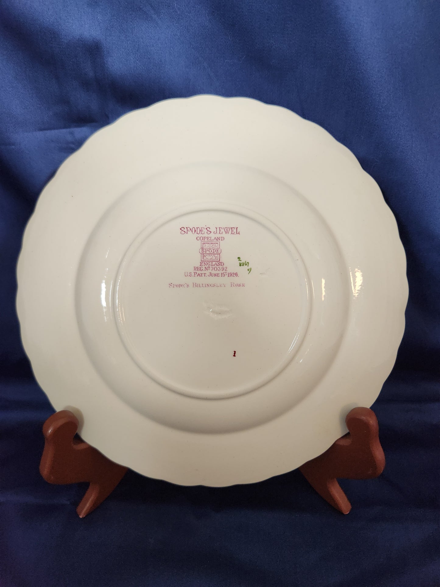 Vtg - Spode's Jewel "Billingsley Rose" Salad Plate (Old Backstamp)