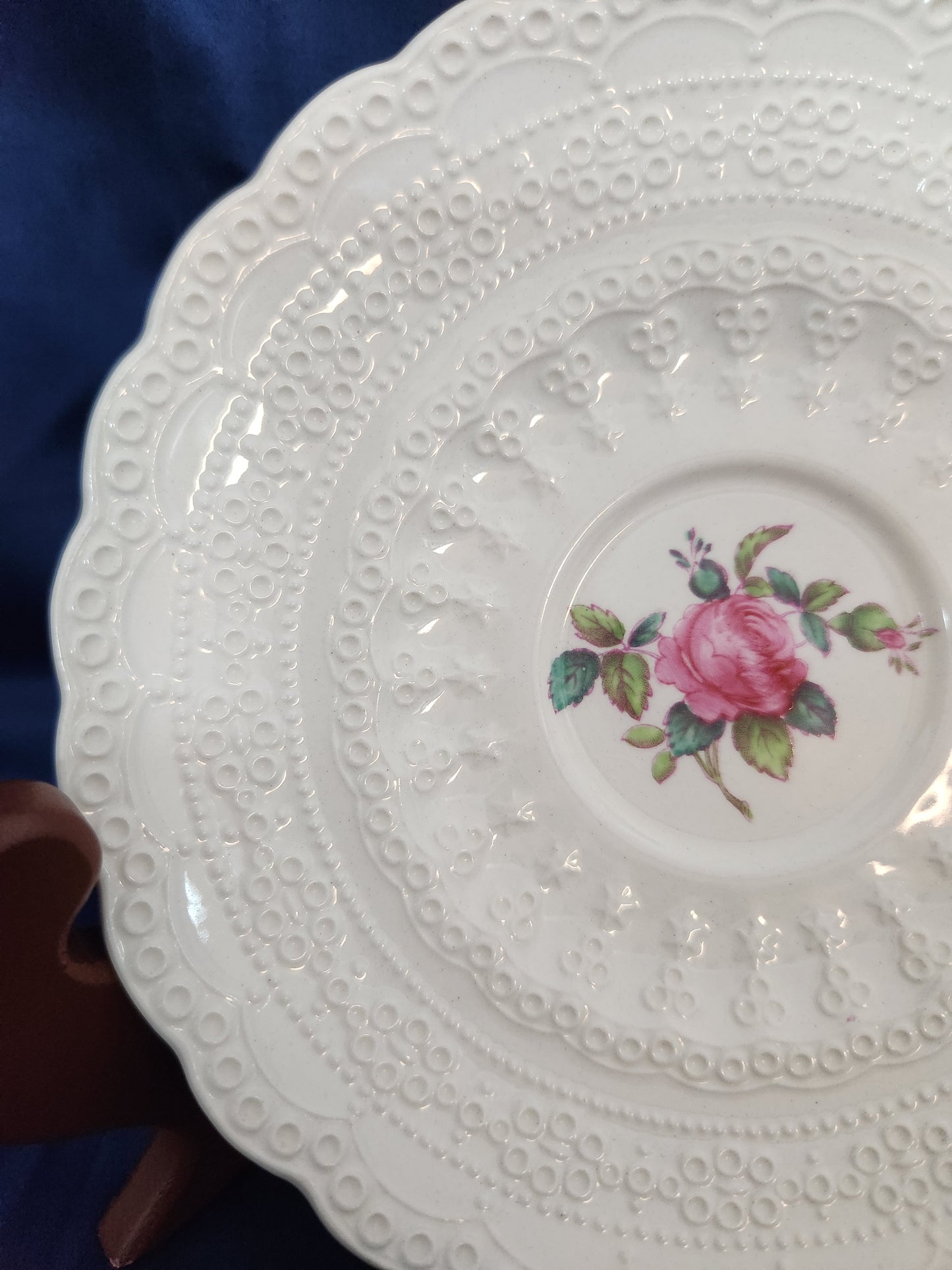 Vtg - Spode's Jewel "Billingsley Rose" Saucer (Old Backstamp) (Copy)