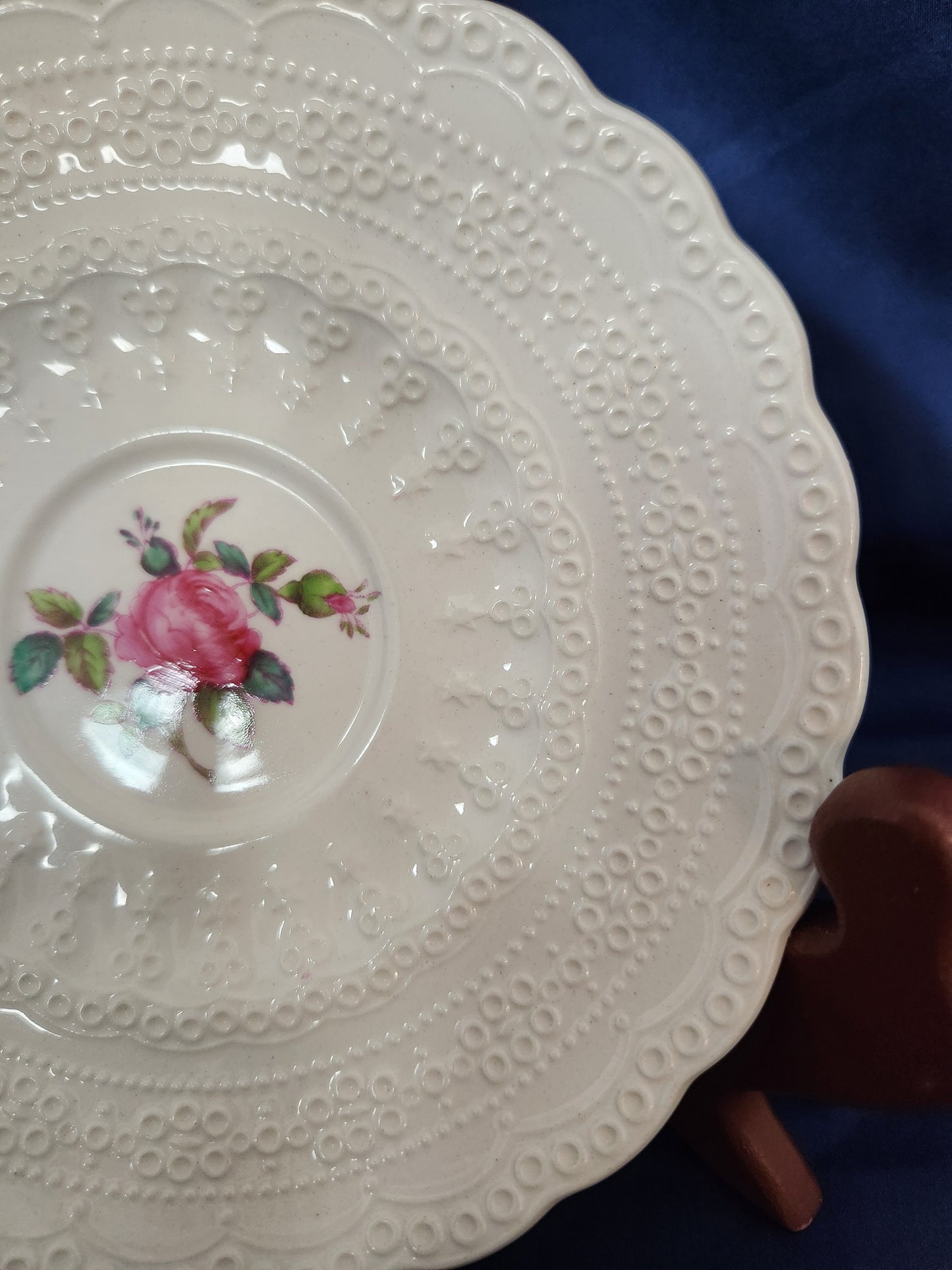 Vtg - Spode's Jewel "Billingsley Rose" Saucer (Old Backstamp) (Copy)