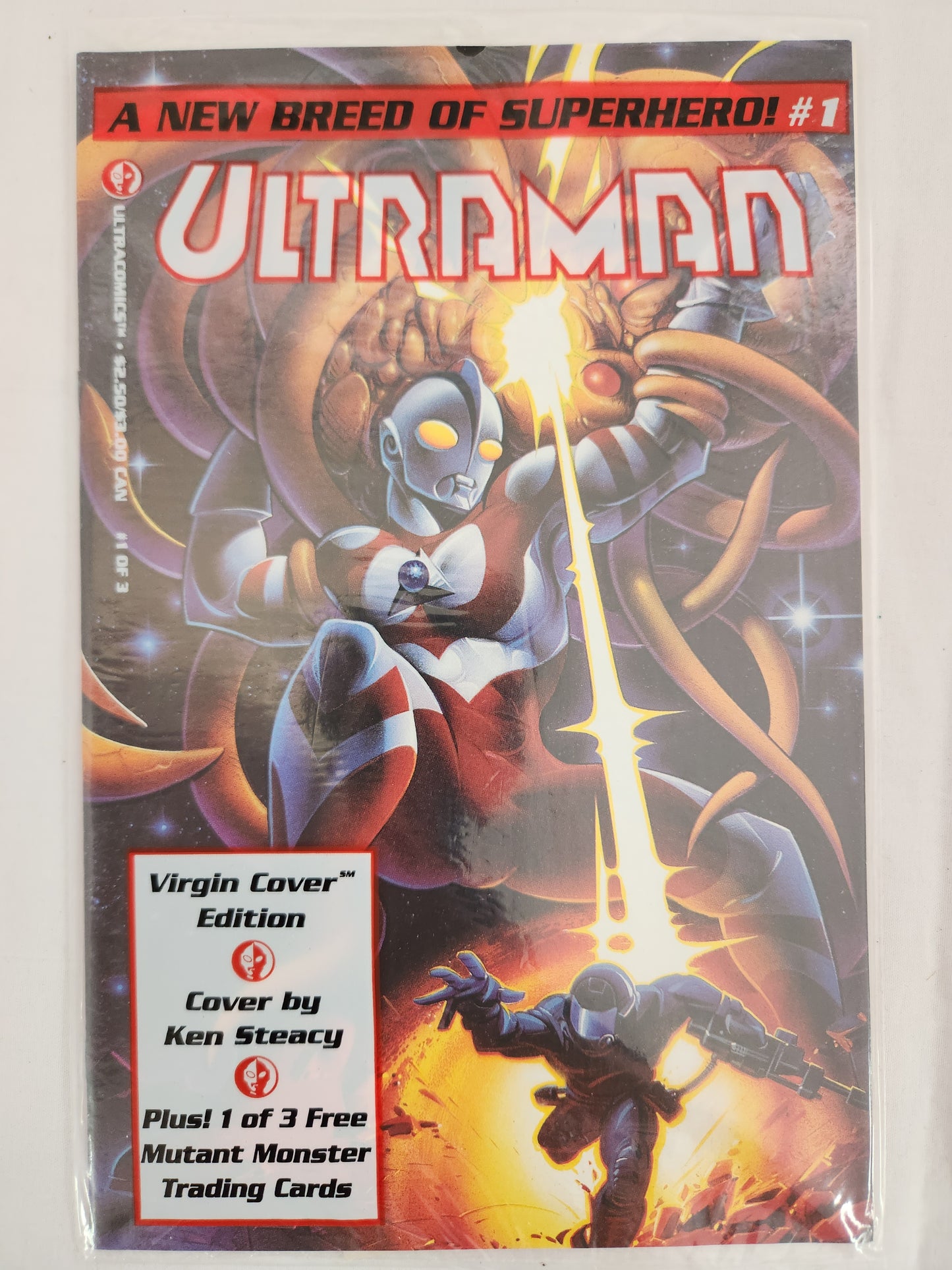 Ultraman Comic Book #1 (virgin cover edition) w/ Trading Card - factory sealed