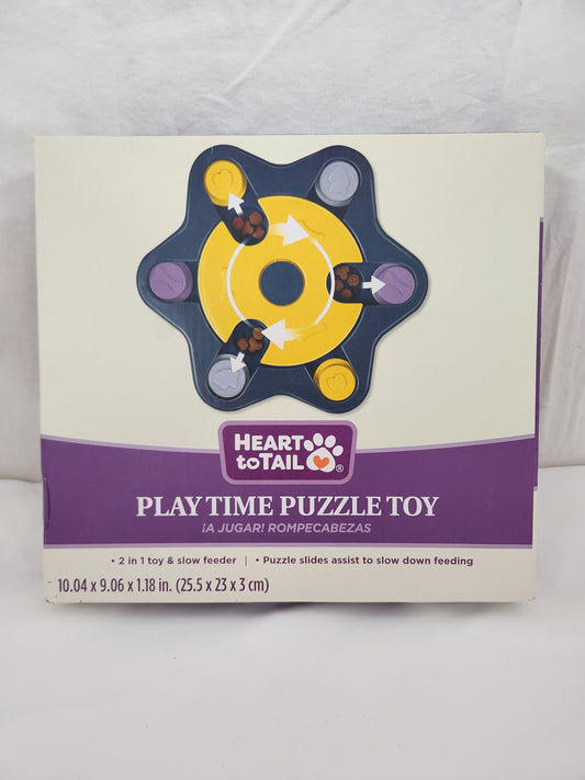 Heart to Tail Black & Yellow Playtime Dog Puzzle Toy