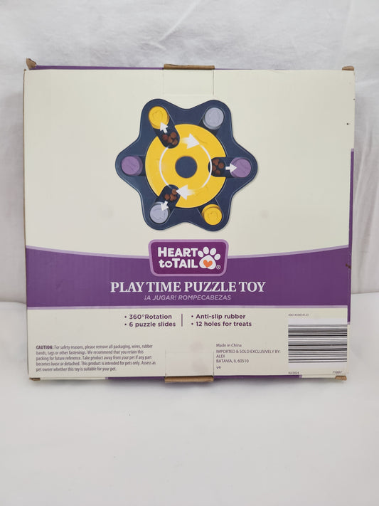 Heart to Tail Black & Yellow Playtime Dog Puzzle Toy