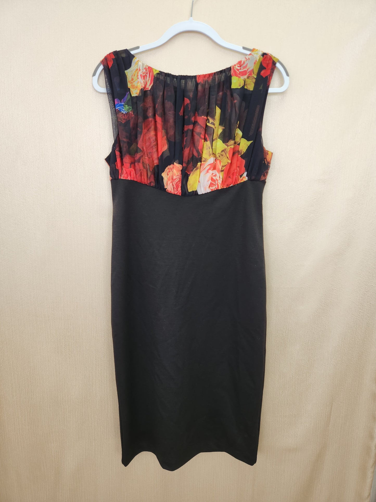 Ted Baker Rose Print Gathered Sleeveless Dress - Size: 4 | US 10