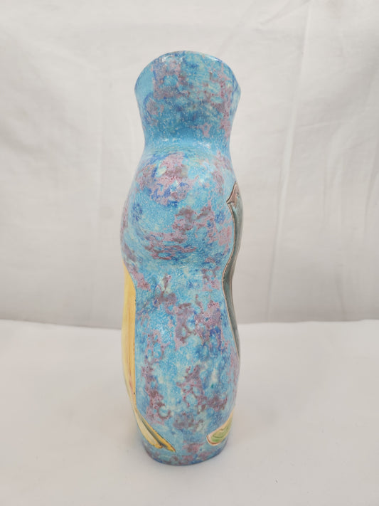 RARE - Stunning Abstract Ceramic Handmade Double-Sided Vase - Signed