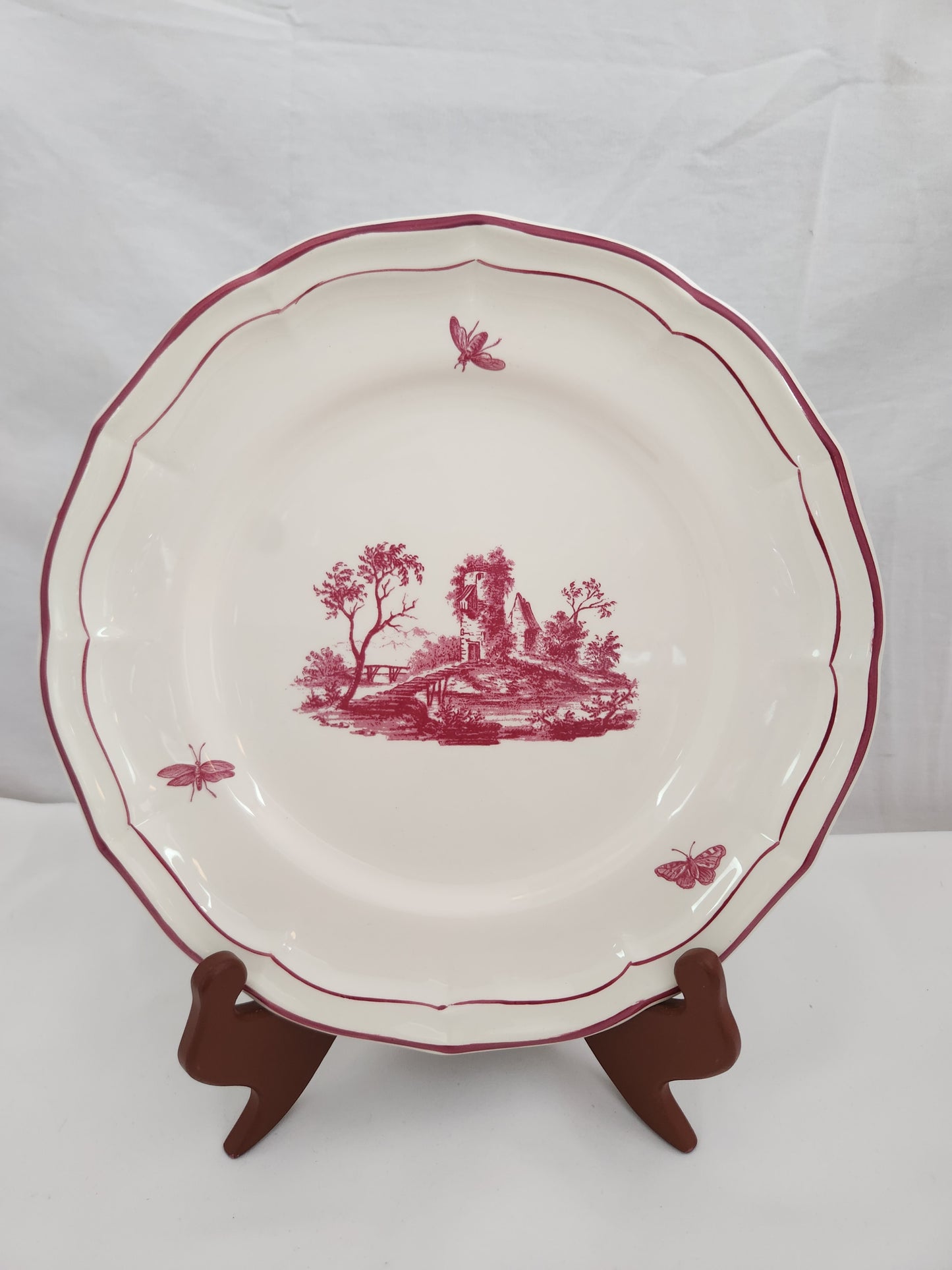 Paysages Rose by Faiencerie De Gien 10-1/2" Dinner Plate