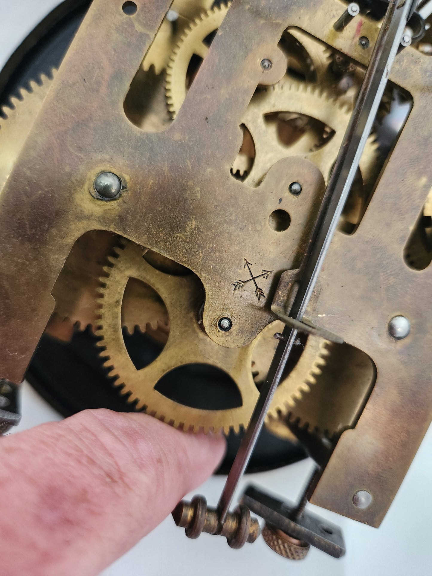 Vintage - HAU Junghans Pendulum Wall Clock with Key (not tested)