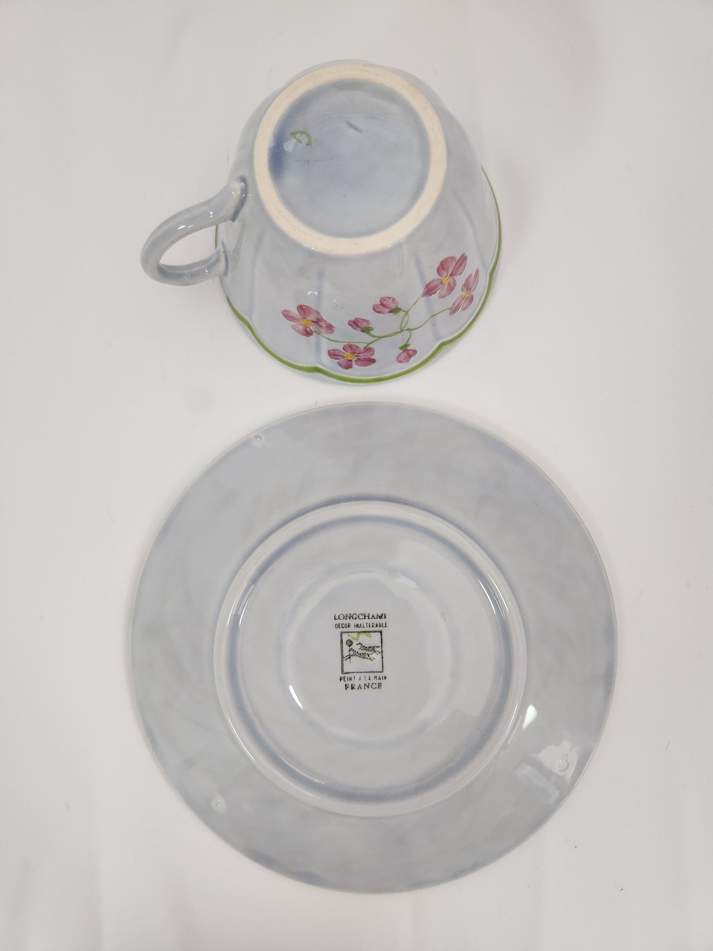 Longchamp Mon Jardin Cup & Saucer (crazing)