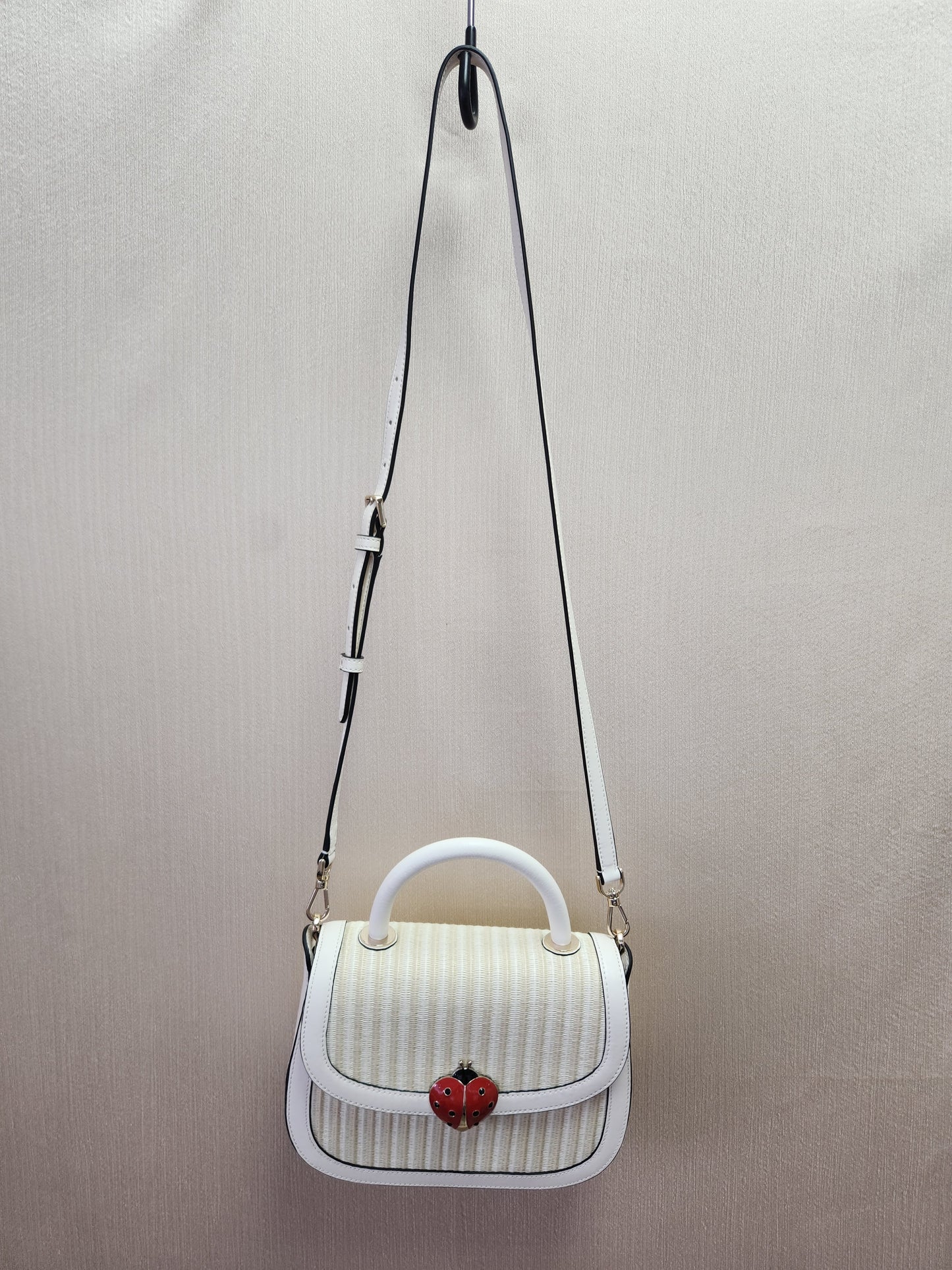 KATE SPADE Dottie Puffy Top Handle Ladybug Crossbody KA790