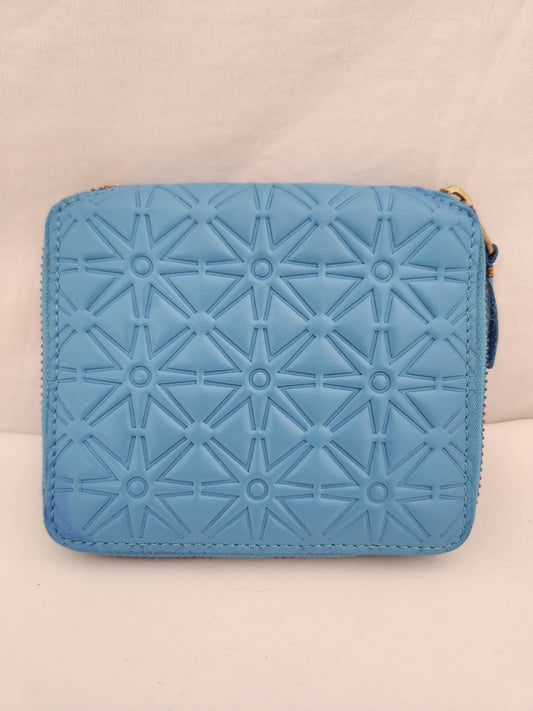 Comme Des Garcons Blue Embossed Classic Leather Wallet - SA210E-A (flawed)