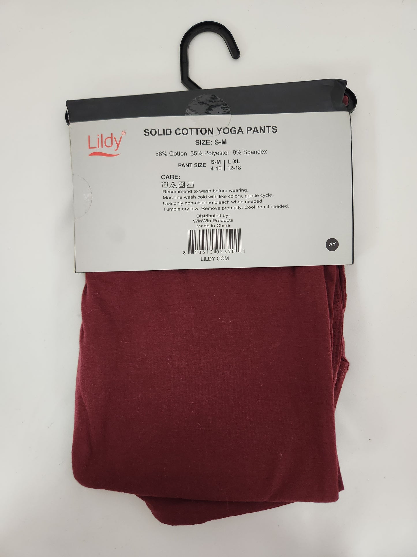 Lildy Solid Cotton Yoga Pants - Size: S-M (4-10)