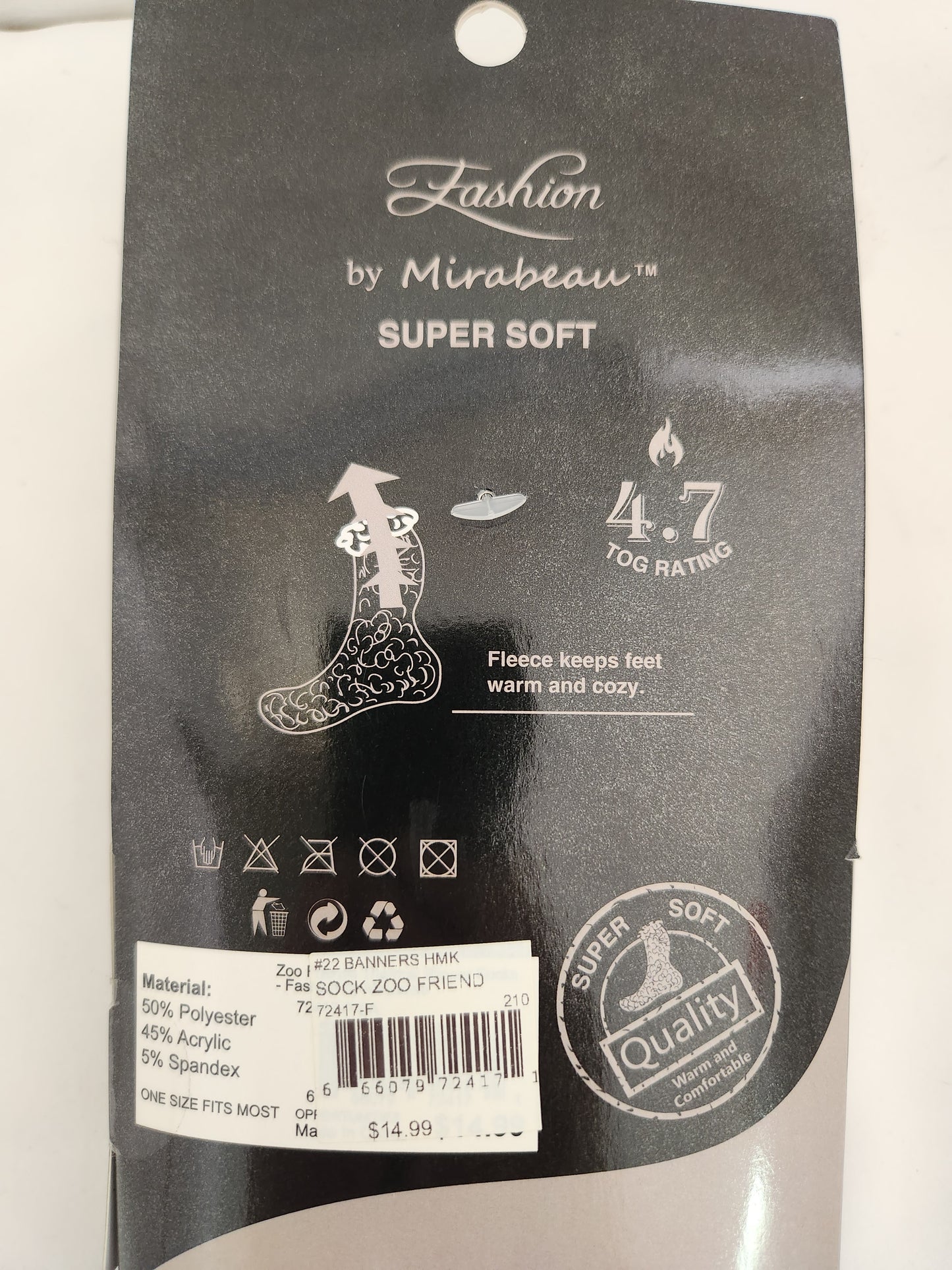 Fashion by Mirabeau Super Soft Thermal Knit Slipper Socks - One Size Fits Most