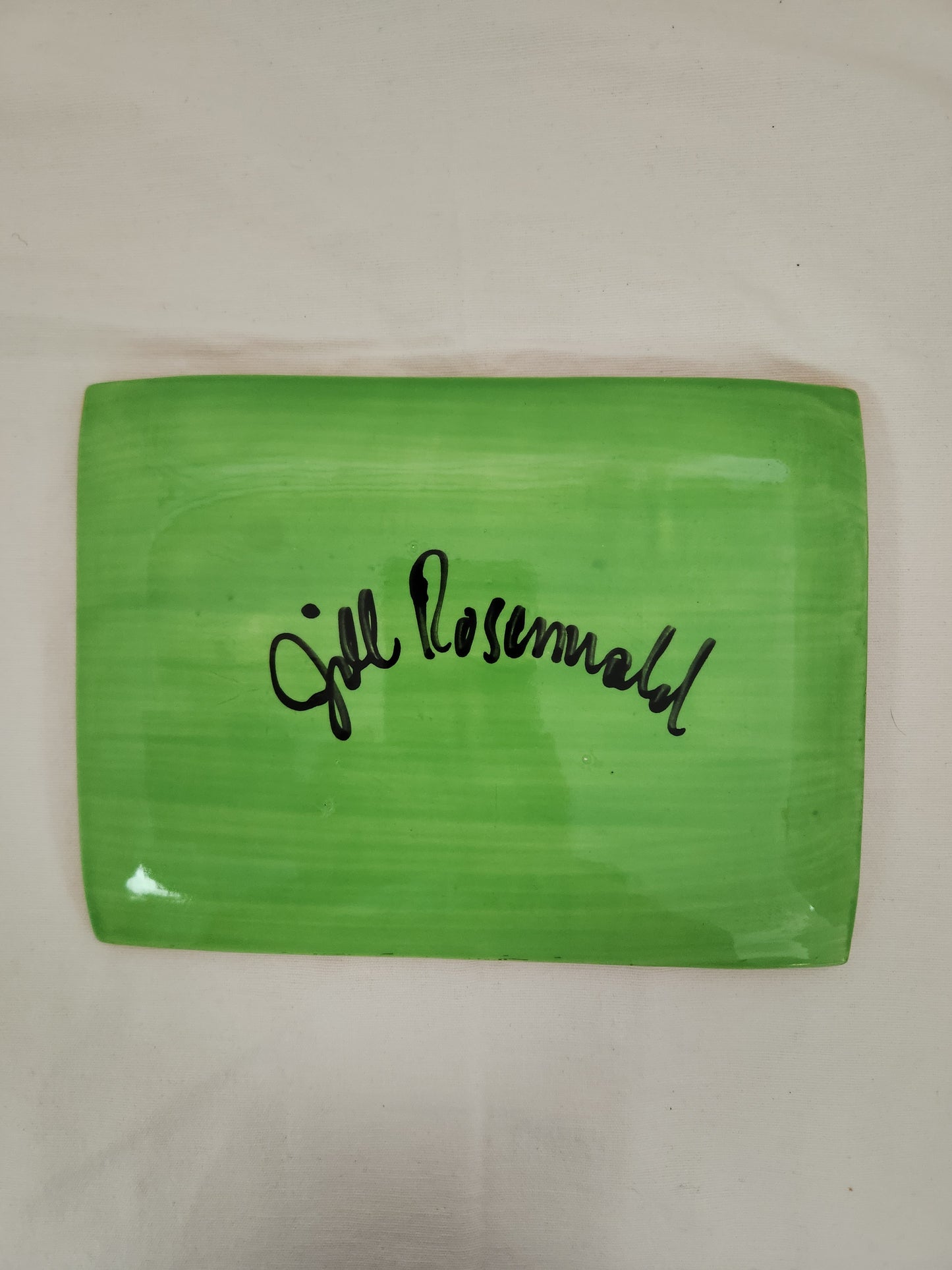 Jill Rosenwald Ceramic "A.B" Letter Tray with Gold Trim - Signed