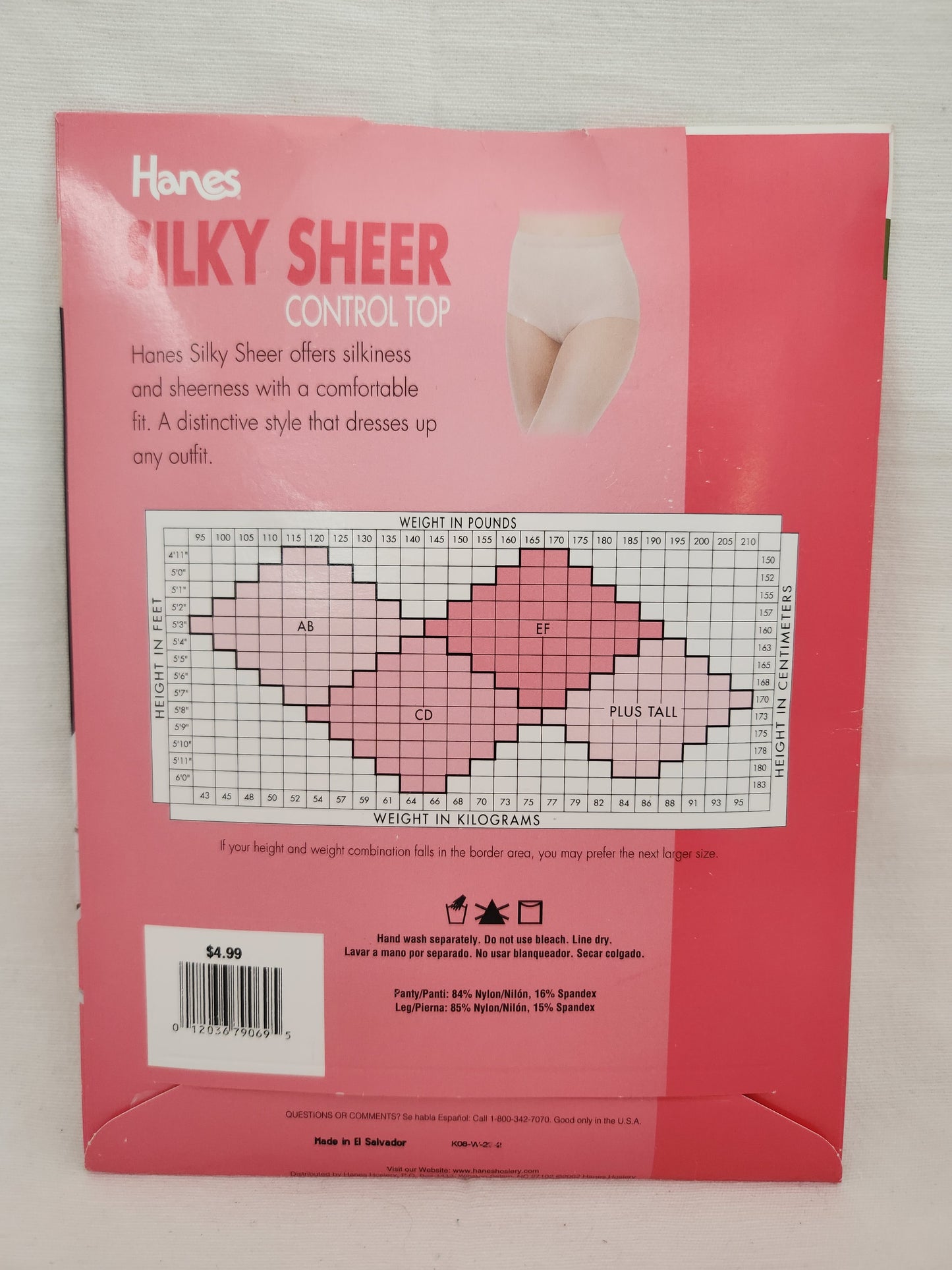 Hanes Barely Black Silky Sheer Control Top Sandalfoot Pantyhose - Size: Plus Tall