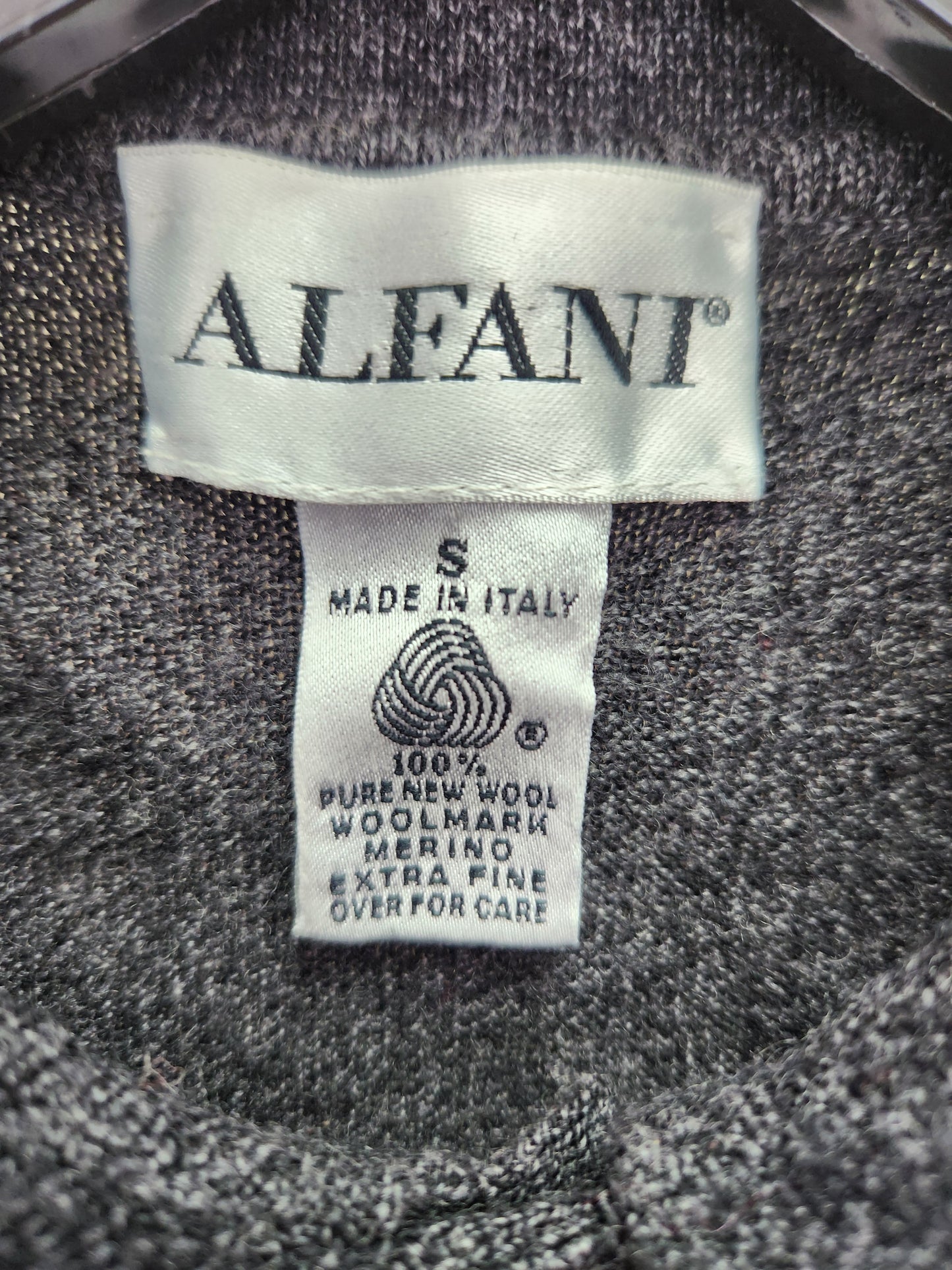 Alfani Dark Gray Extra Fine Italian Merino Wool Polo Sweater - Size: S