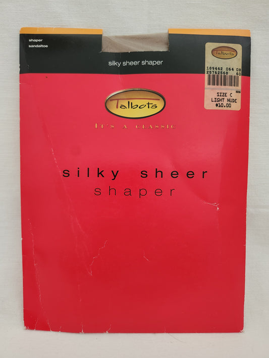 Talbots Silky Sheer Shaper Sandletoe Pantyhose - Size: C