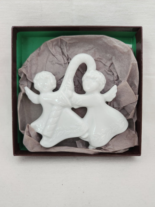Haviland Limoges 1986 Candy Cane Angels Christmas Ornament w/ Box