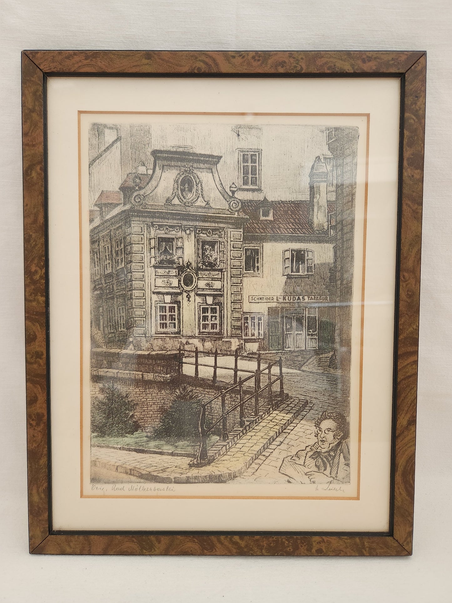 Framed Etching By Hans H. Leisch