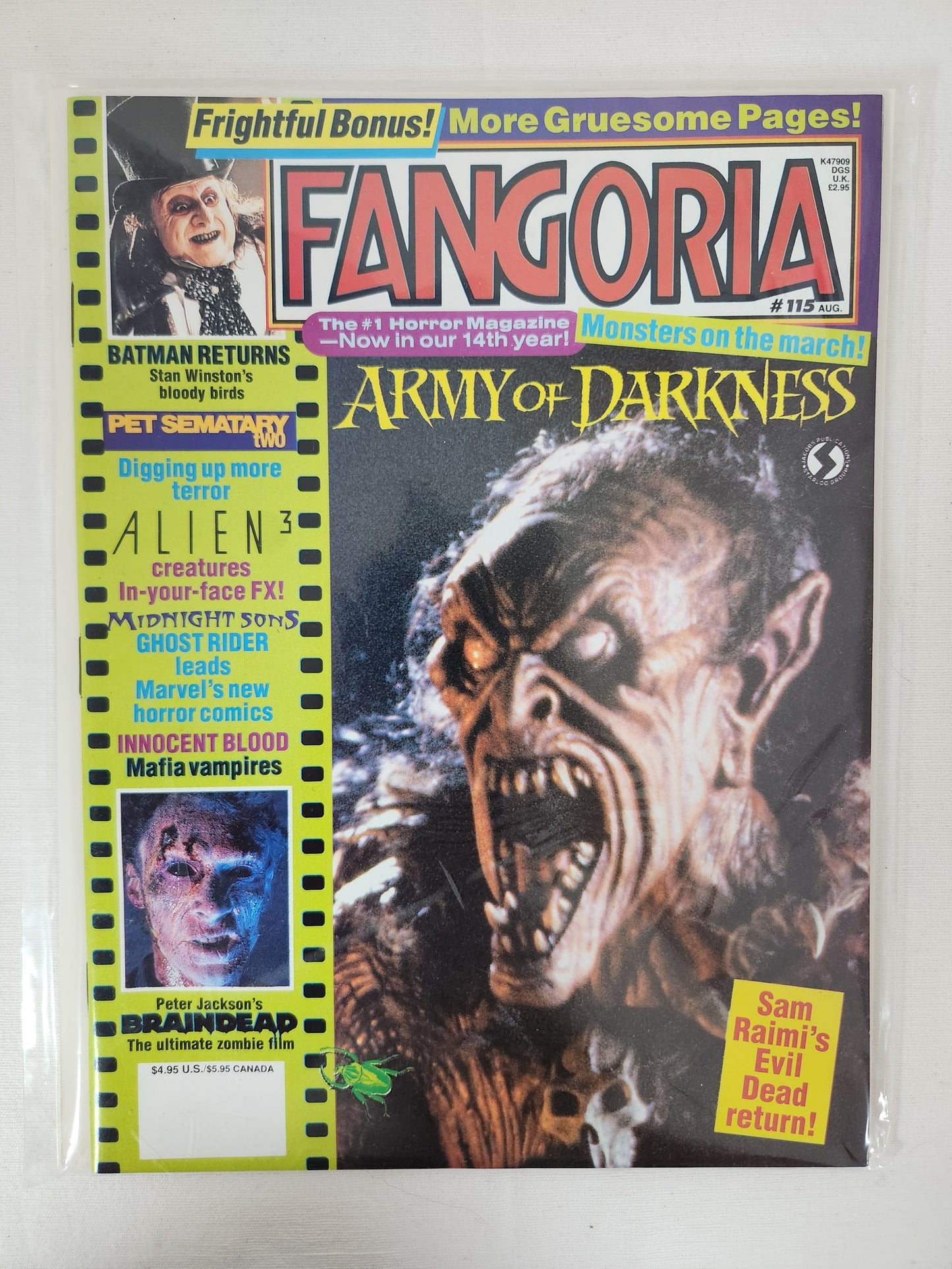 1992 - Fangoria Magazine #115 (Army of Darkness, Braindead, Batman Returns...) - VG