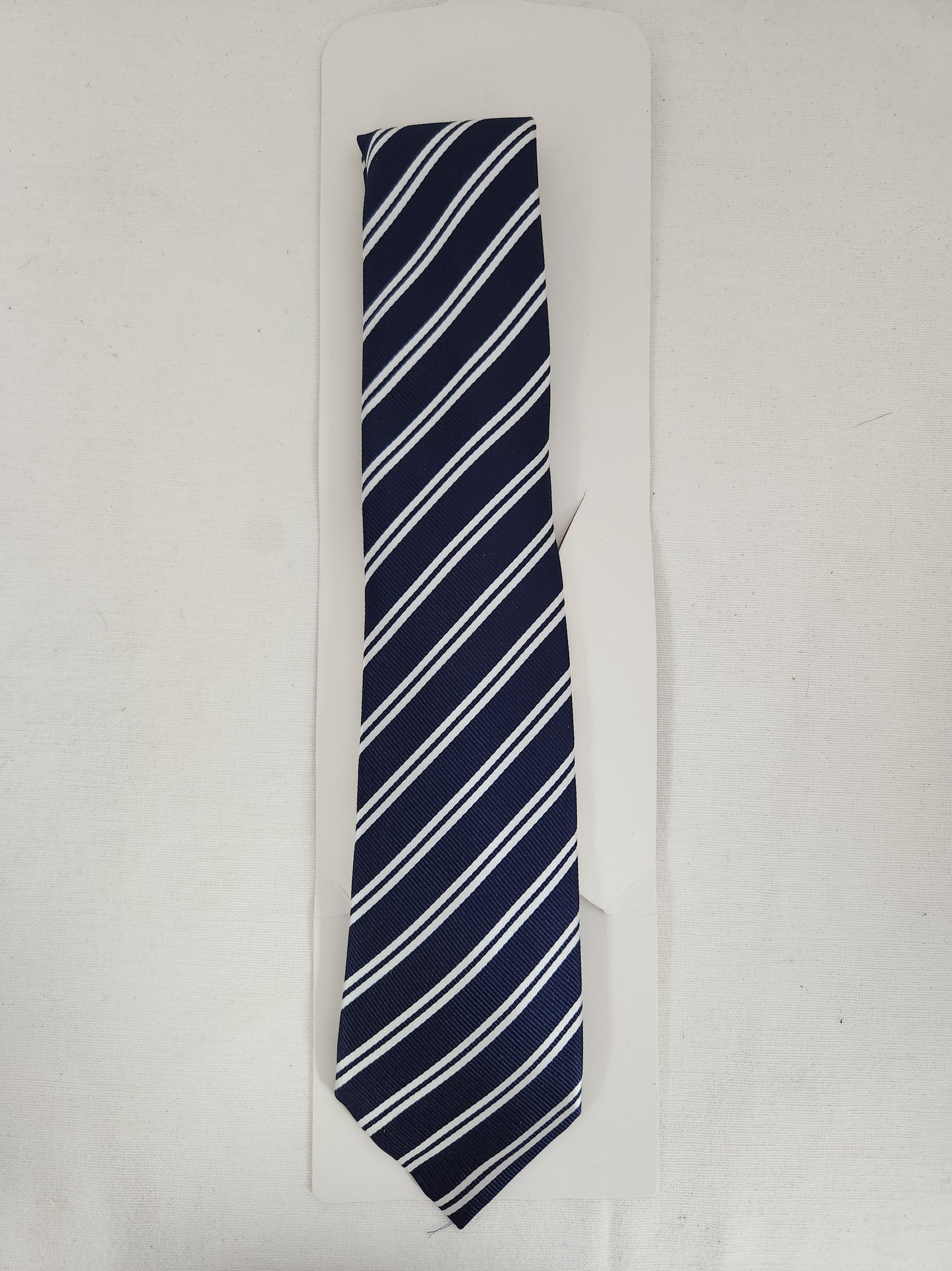 The Children's Place Navy & Silver Striped Necktie - Size: 8-14