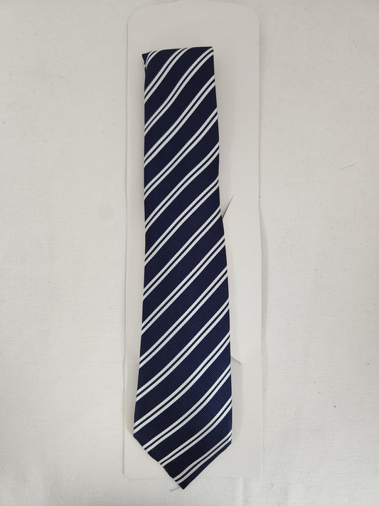 The Children's Place Navy & Silver Striped Necktie - Size: 8-14