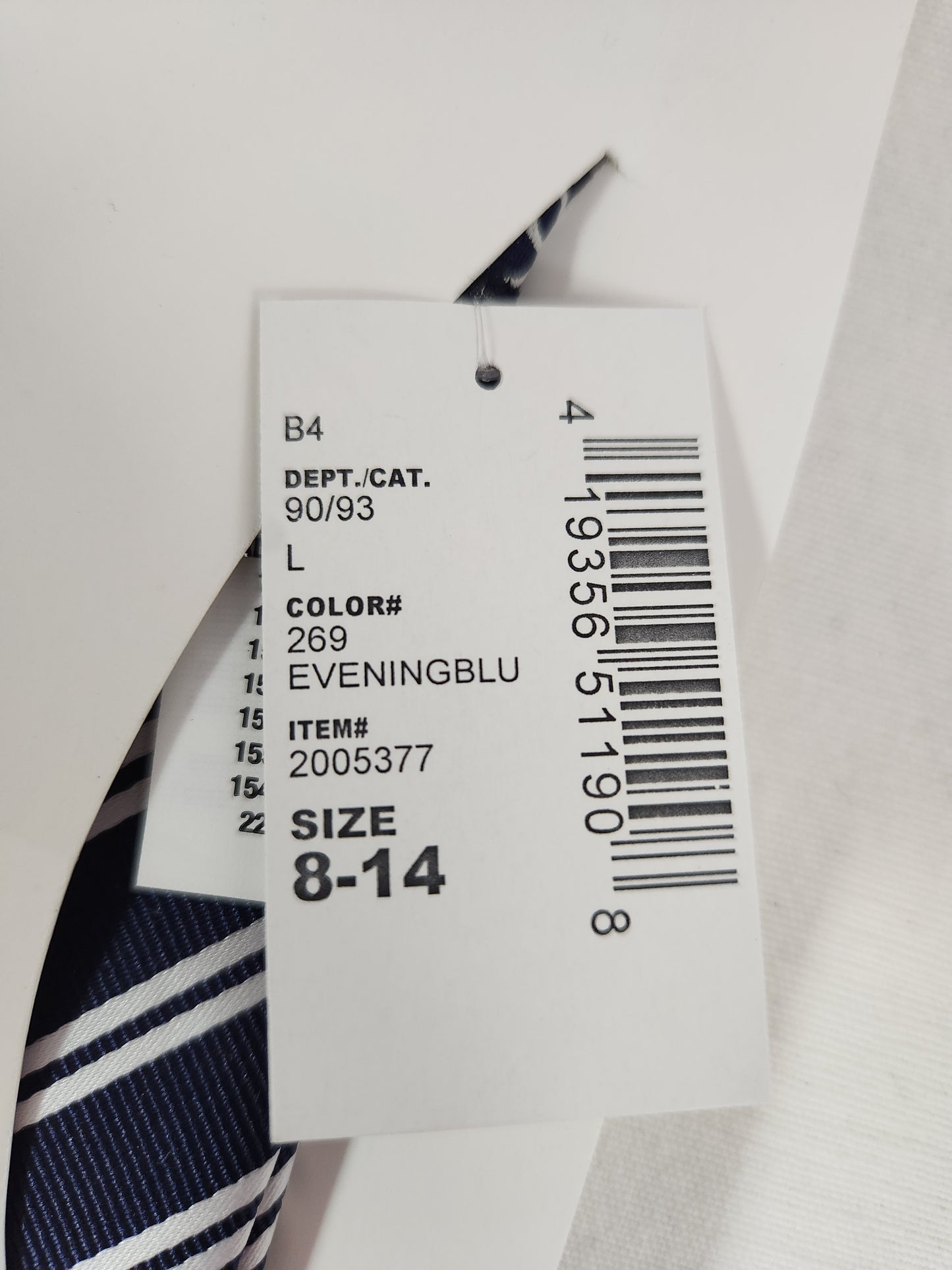 The Children's Place Navy & Silver Striped Necktie - Size: 8-14