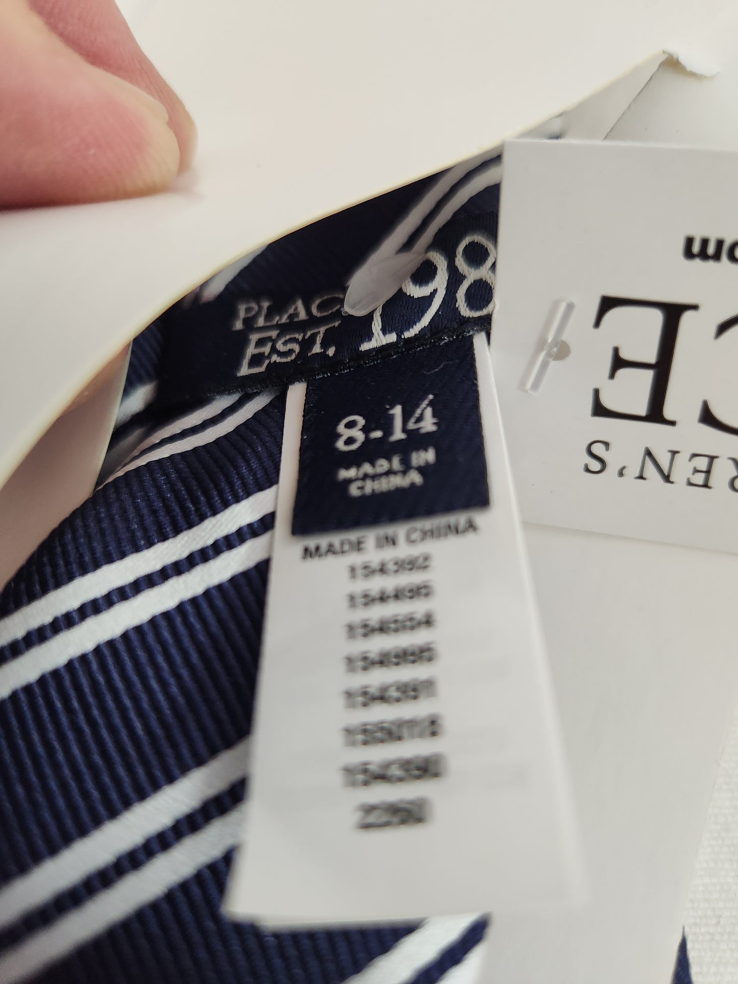 The Children's Place Navy & Silver Striped Necktie - Size: 8-14
