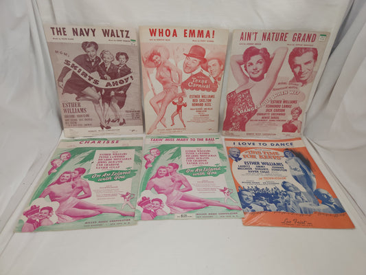 Lot of 6 Vintage - Esther Williams Movies Sheet Music