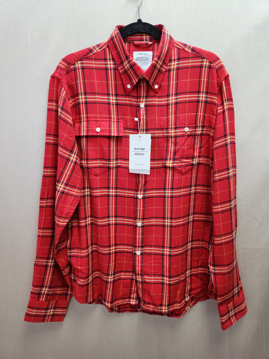 Hugh & Crye Red/Yellow Plaid Swanson Flannel Utility Shirt - Size: Average/Athletic