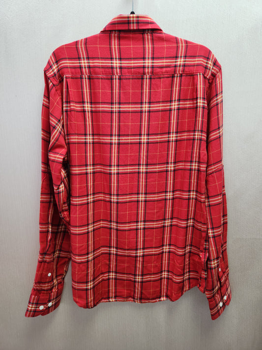 Hugh & Crye Red/Yellow Plaid Swanson Flannel Utility Shirt - Size: Average/Athletic