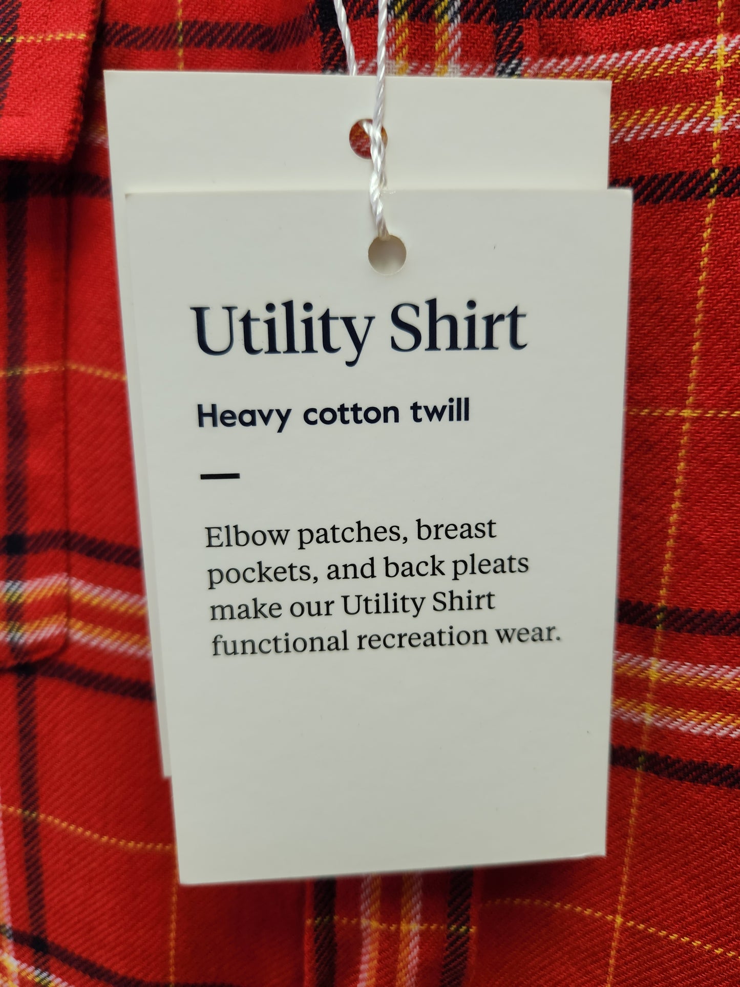 Hugh & Crye Red/Yellow Plaid Swanson Flannel Utility Shirt - Size: Average/Athletic