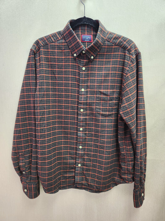 Untuckit Brown/Black Martino Button Up Shirt - Size: Large