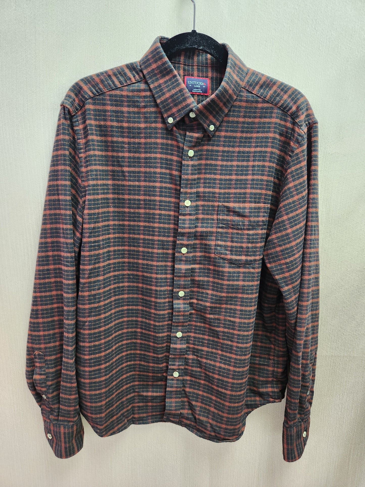 Untuckit Brown/Black Martino Button Up Shirt - Size: Large