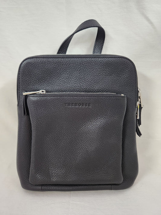 The Horse - Black Pebbled Leather Mini Backpack