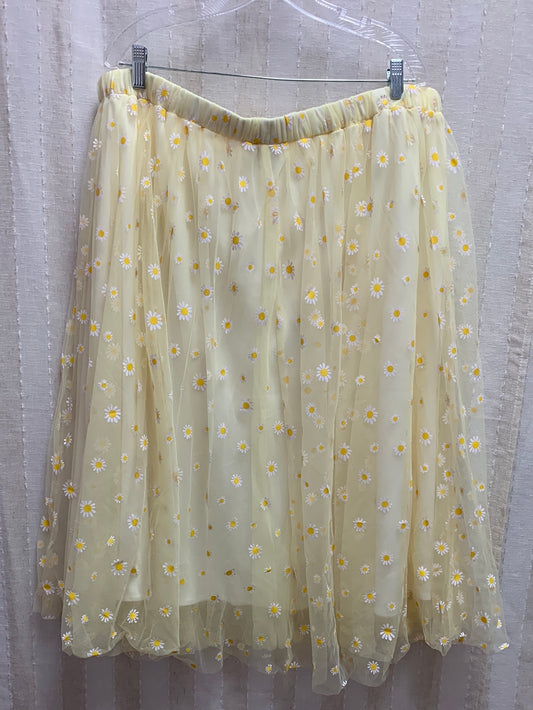 UNIQUE VINTAGE yellow floral Daisy Tulle Skirt - 3X / 20