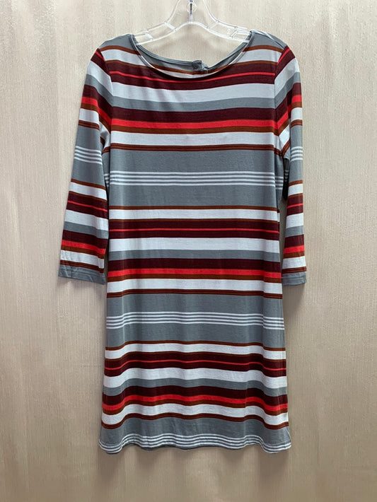 NWT - PATAGONIA gray stripe Slim Fit 3/4 Sleeve AU Bateau Dress - M