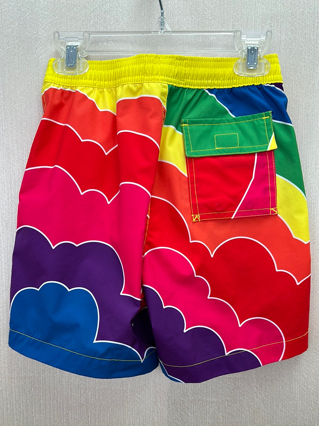 PSYCHO BUNNY rainbow Chelton Swim Trunks - Kids S | 7/8