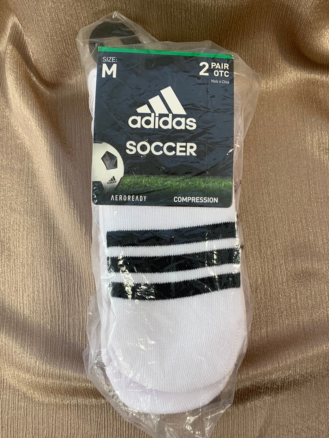 NEW - ADIDAS white black OTC Aeroready Compression Soccer Socks - M