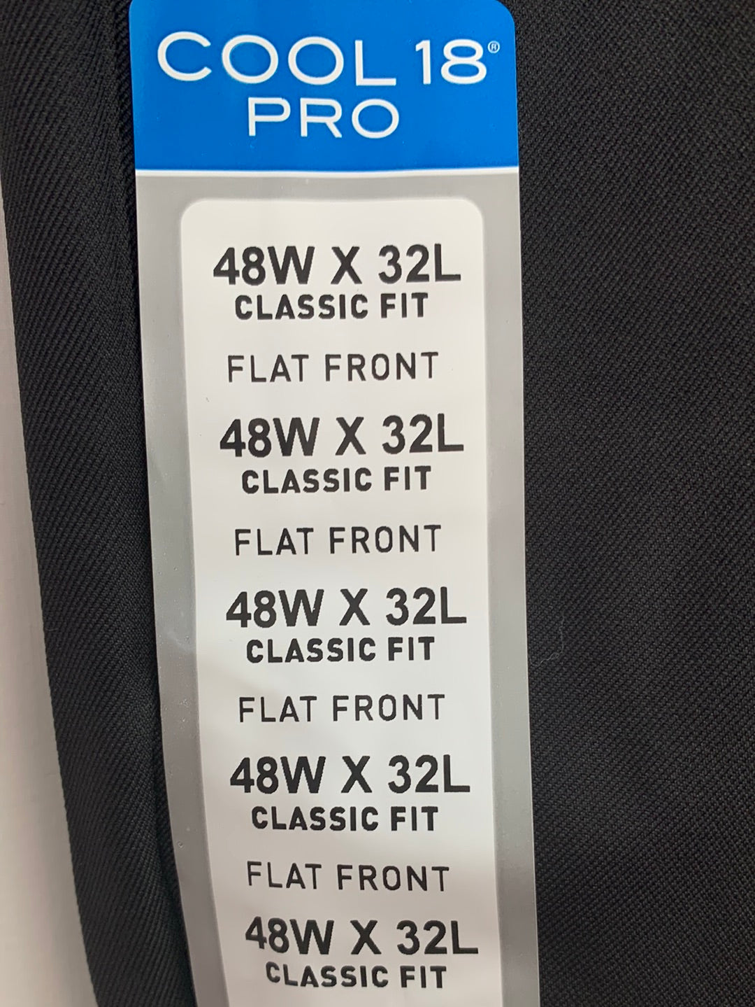 NWT - HAGGAR black Cool 18 Pro Flat Front Classic Fit Golf Pants - 48x32