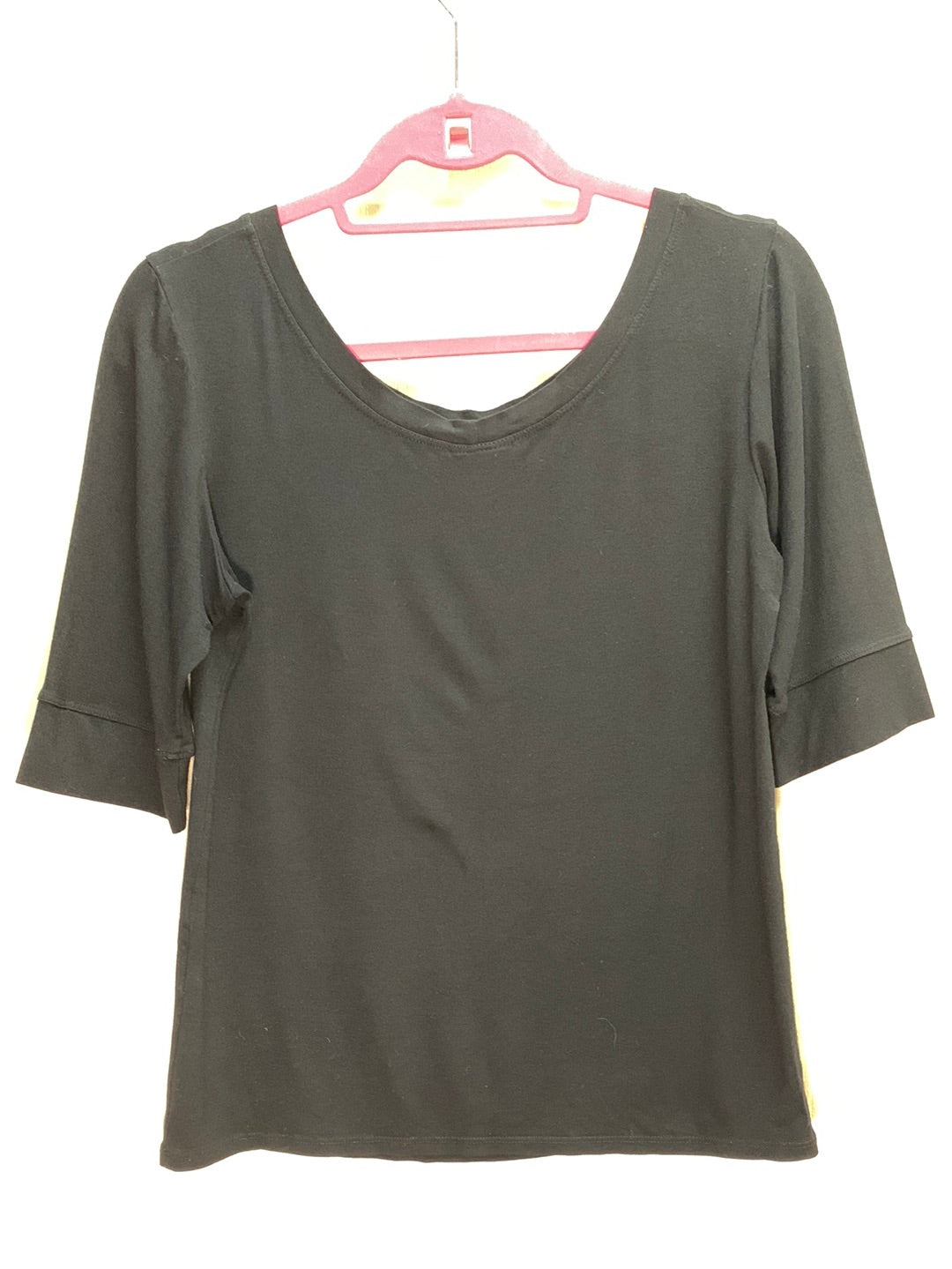 SALAAM black Rayon Blend Short (Half) Sleeve Ballet Tee Shirt - L
