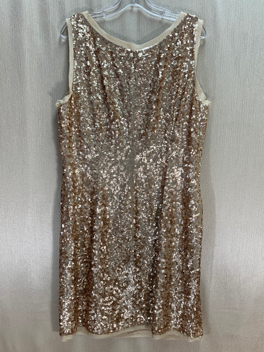 NWT - TALBOTS champagne Silk Sequin Sleeveless Sheath Dress - 18