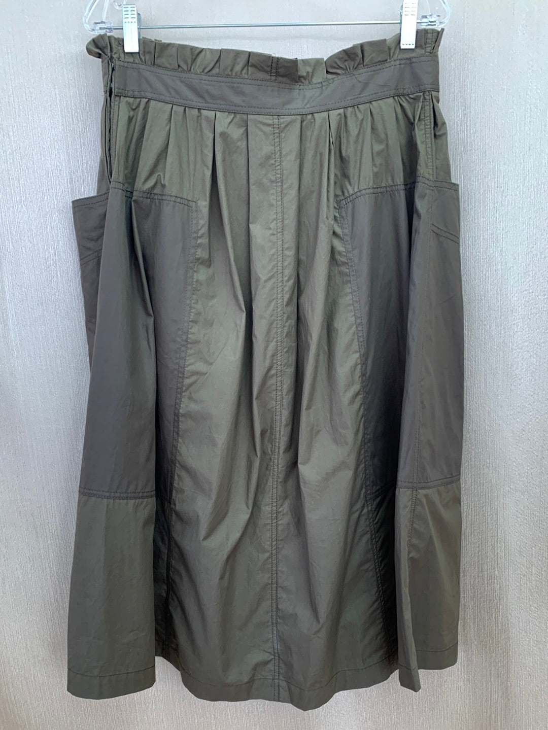 NWT - ZARA SRPLS army green Cotton Belted Cargo Midi Skirt - Large